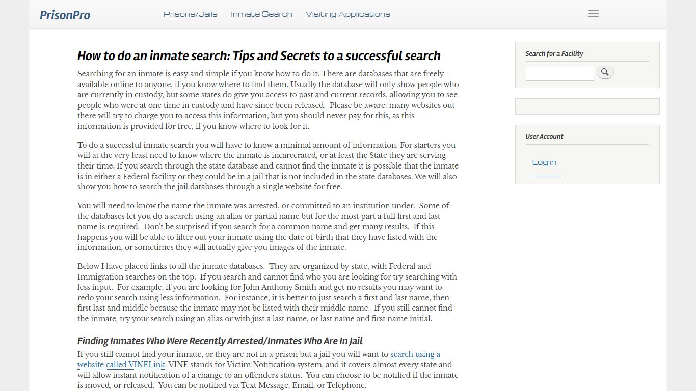 How to do an inmate search: Tips and Secrets to a ... - PrisonPro